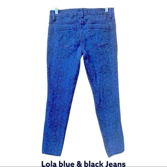 Lola Blue & black snake pattern Jeans - Picture 4 of 10